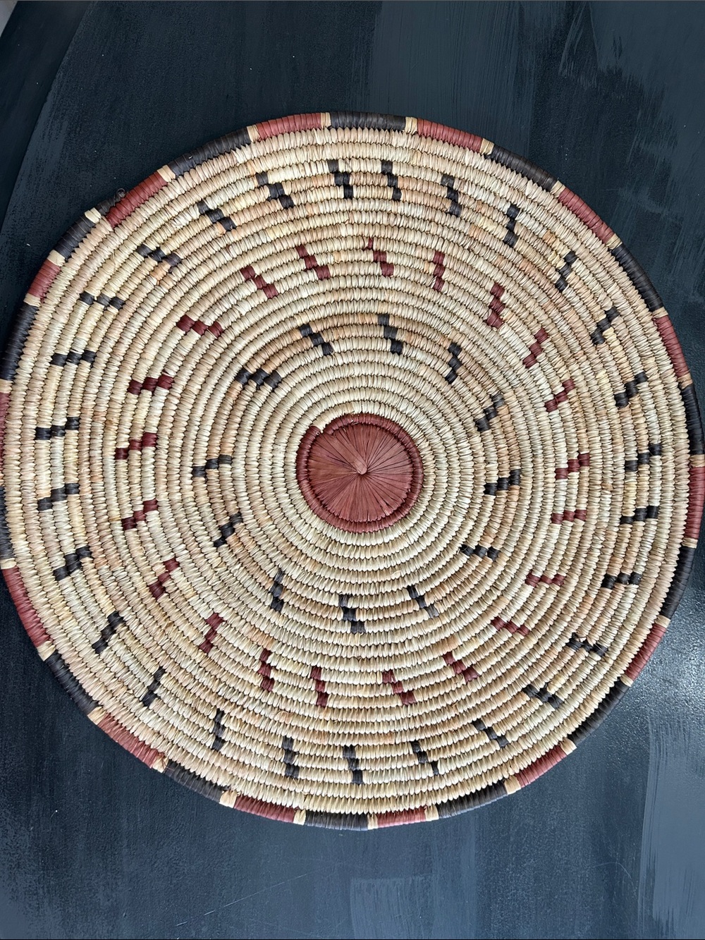 African Flat Basket 14.5” Diameter